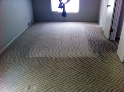 dirty beige carpet before a carpet cleaning service