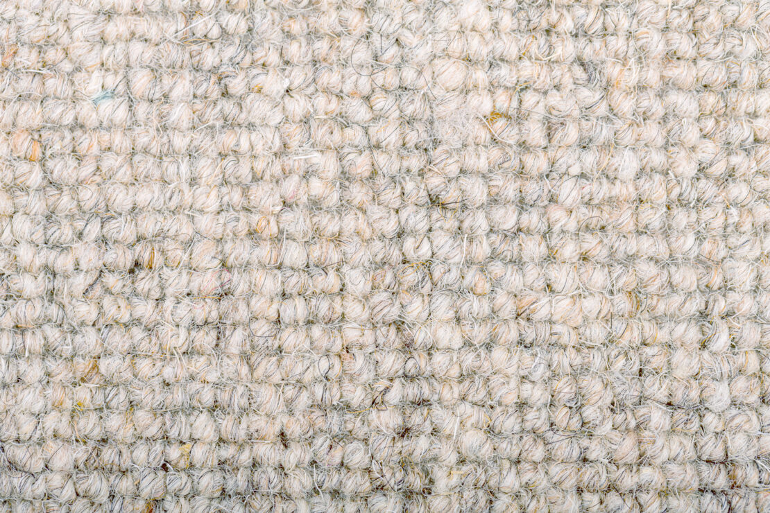 Gray-white wool carpet